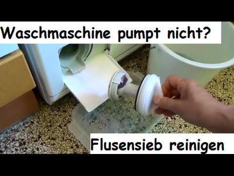 Waschmaschine pumpt nicht? Flusensieb (Laugenfilter) reinigen. (Miele WT2780)