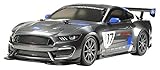 TAMIYA - 1:10 RC Ford Mustang GT4 TT-02, ferngesteuertes Auto/Fahrzeug, Modellbau, Bausatz, Hobby, Zusammenbauen, TAM58664, Grau