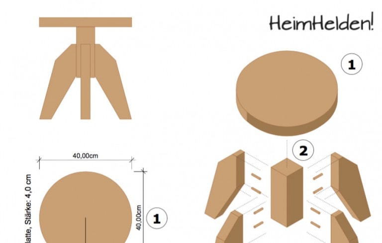 Bauanleitung Hocker „Atelier“