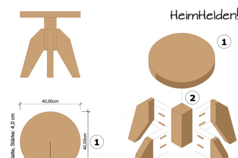 Bauanleitung Hocker „Atelier“