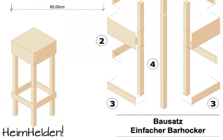 Bauanleitung Barhocker