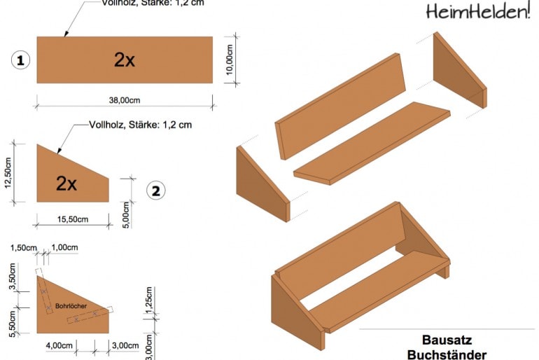 Bauanleitung Buchständer