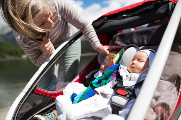 Fahrradanhänger für’s Baby