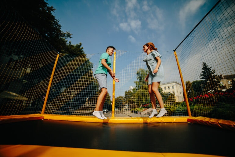 rechteckigen Trampoline