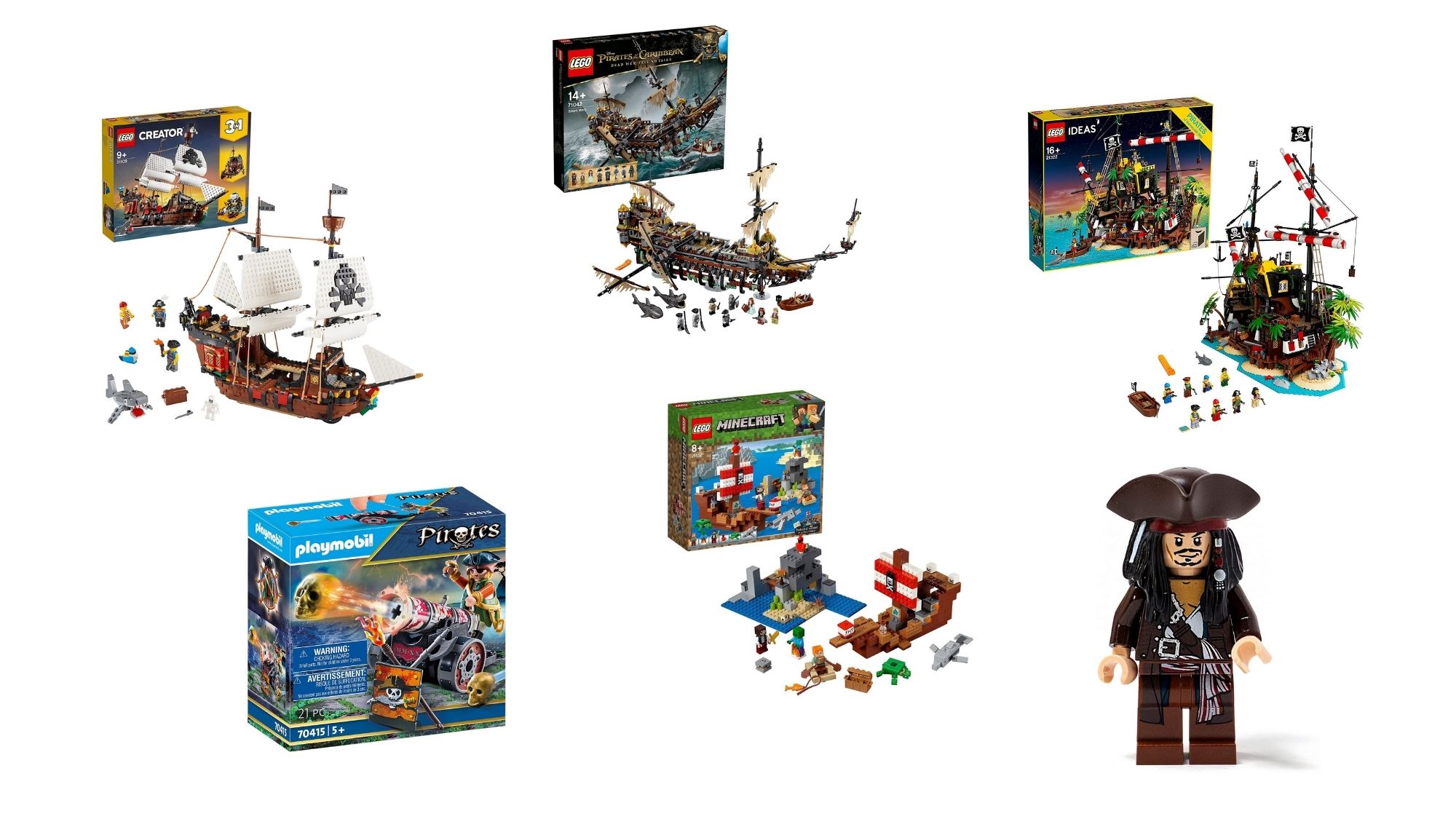Minifiguren Captain Caribbean Pirates Jack Sparrow Konstruktion Lego kompatibel 