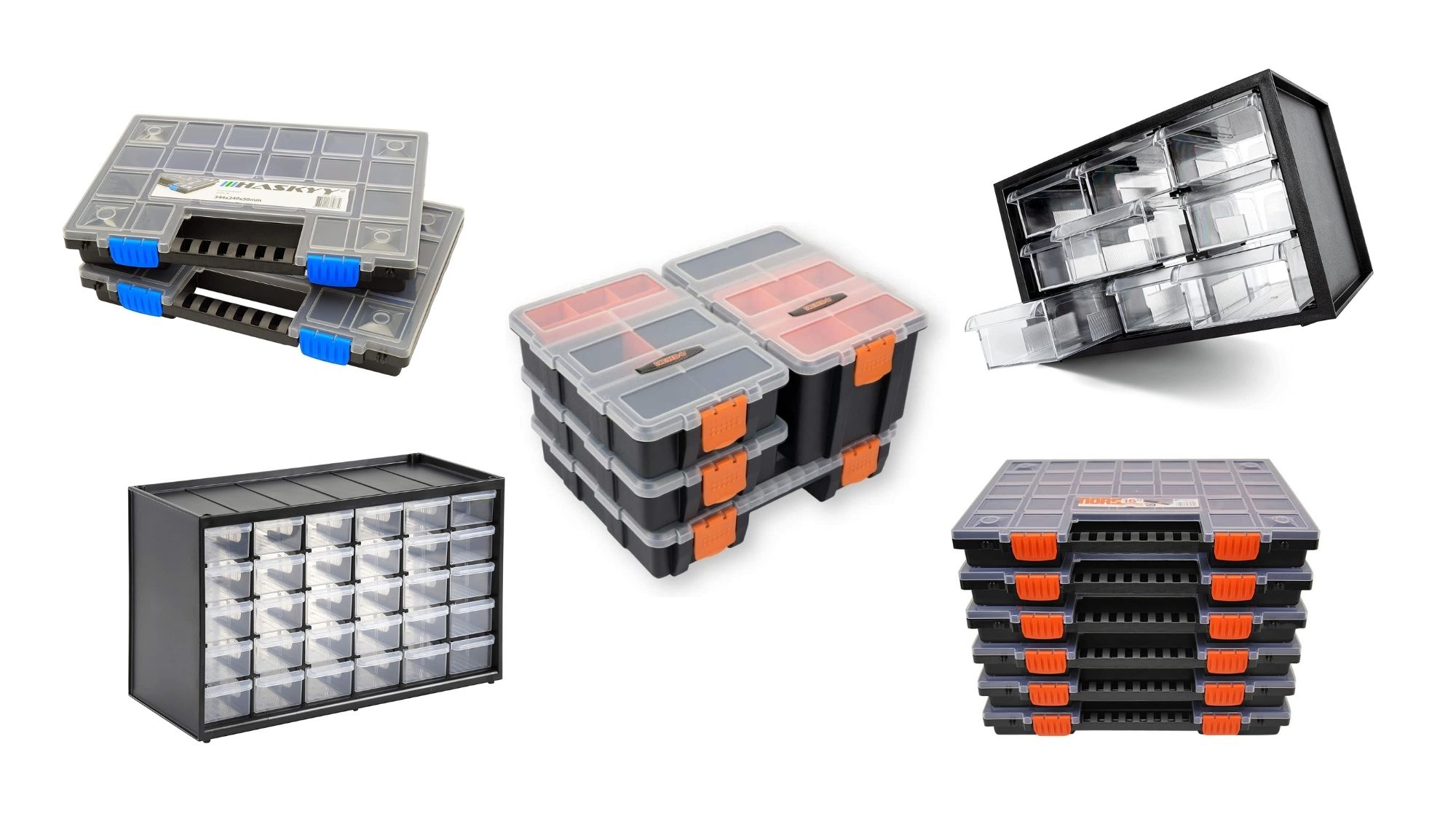 SOMELINE Kunststoff Aufbewahrungsbox Sortimentsboxen für Kleinteile Perlen Ohrringe Schmuckkasten Einstellbar Sortierbox 4 Stück 