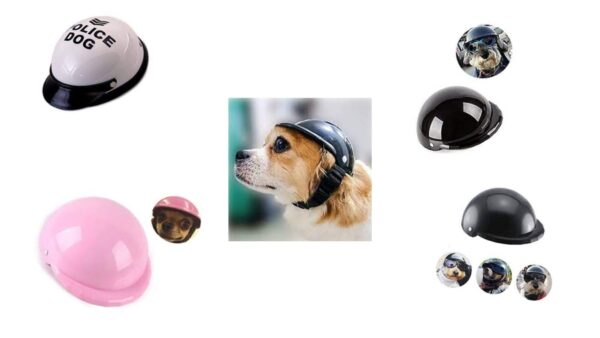Vinnykud Helm für Haustiere verstellbar Fahrradhelm Sicherheitskappe für Hunde Cool Motorrad 