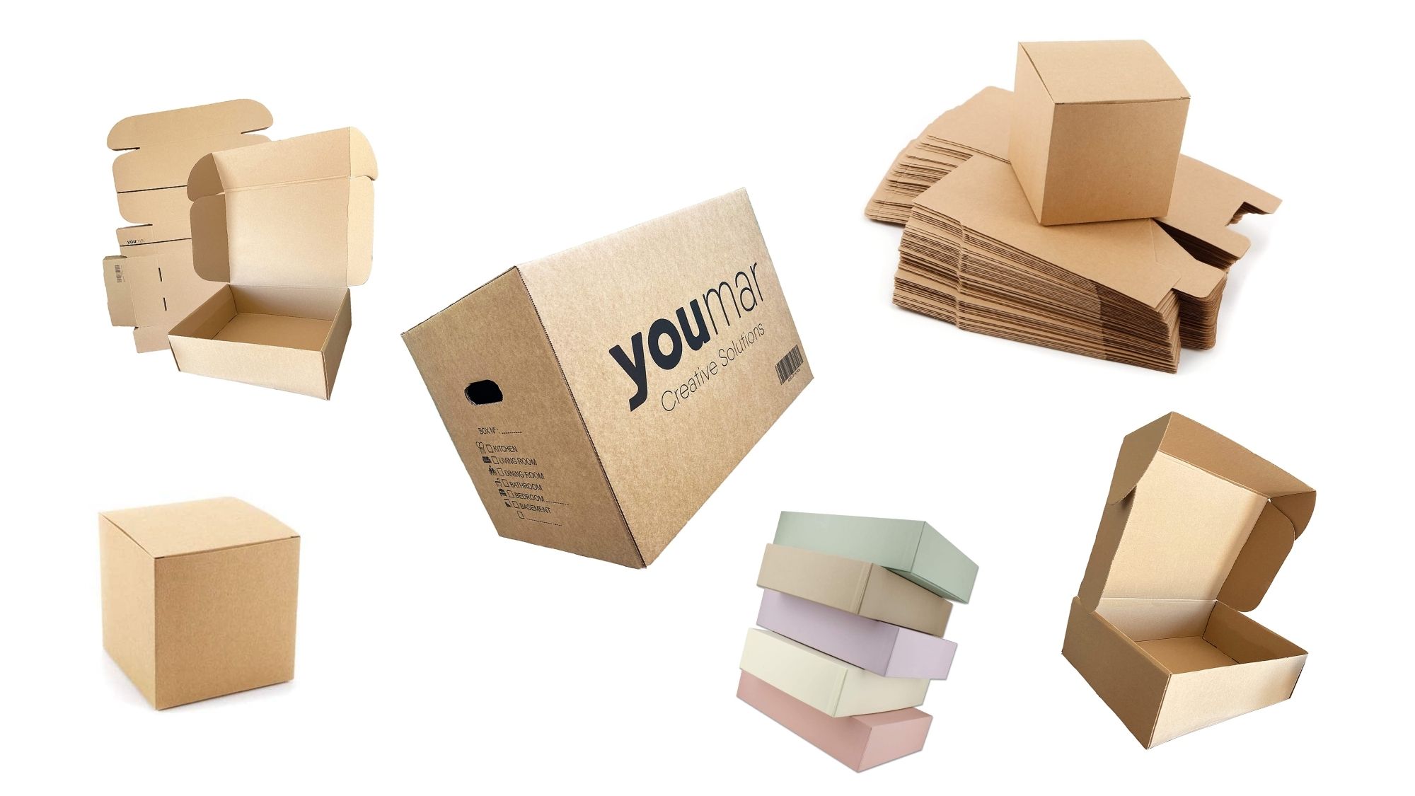 Faltkartons Versand Falt Kartons Verpackungen Kisten Braun 300x300x300 mm KK-40 