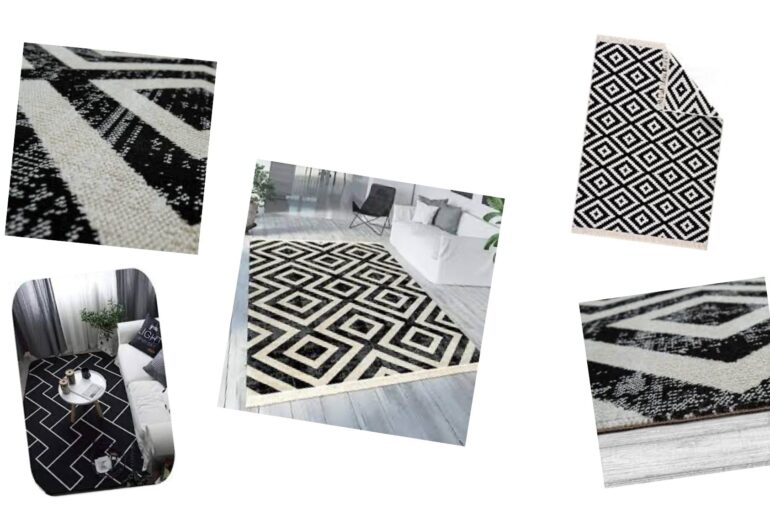 schwarz-weißen Teppiche