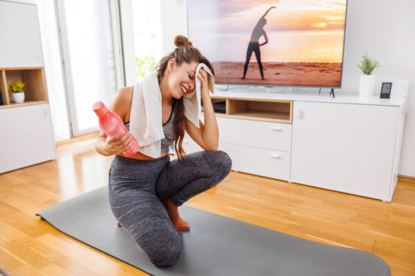 Schwitzen in Polyester